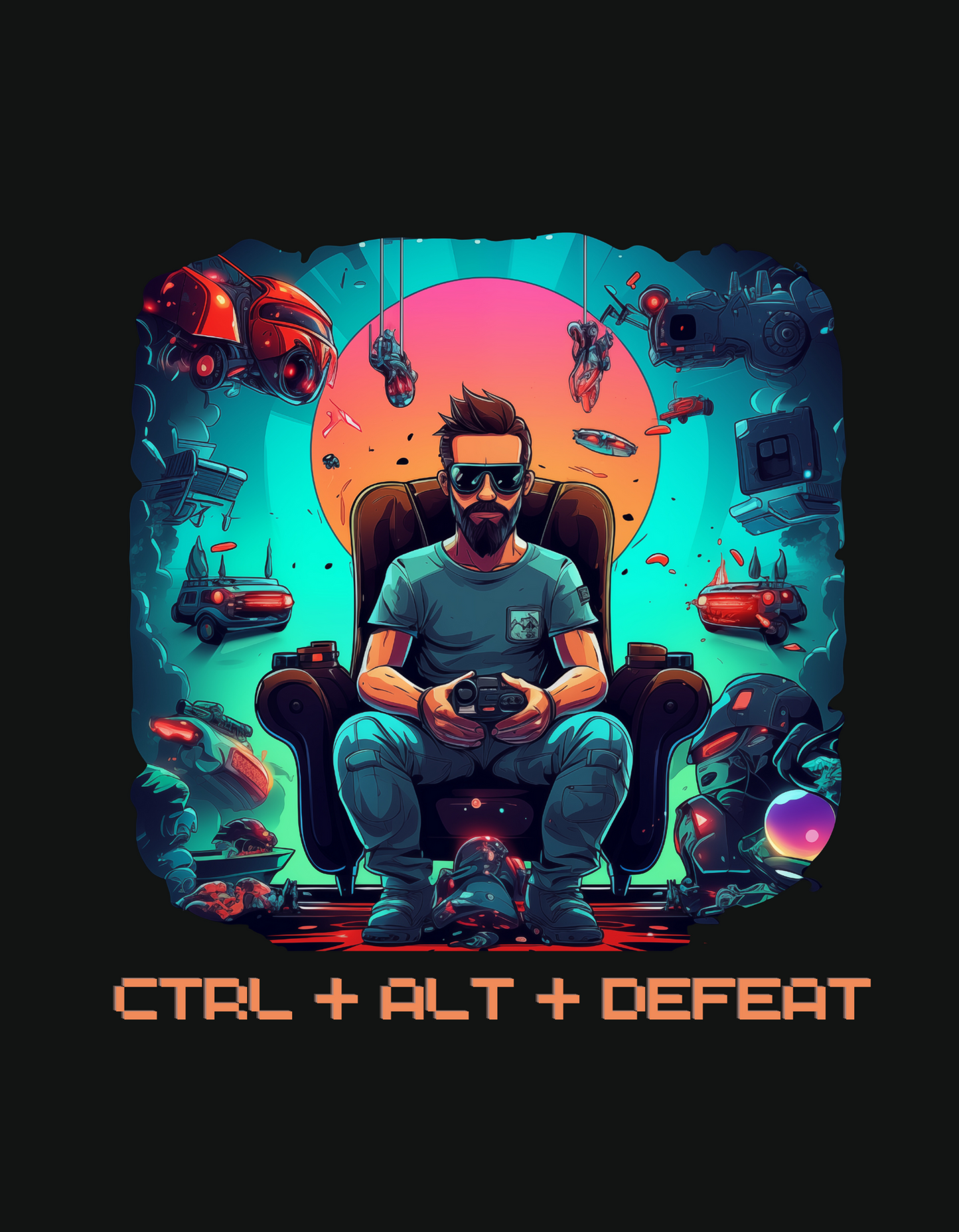 Gamer print Black T-shirt