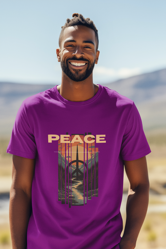 Peace symbol purple T-shirt